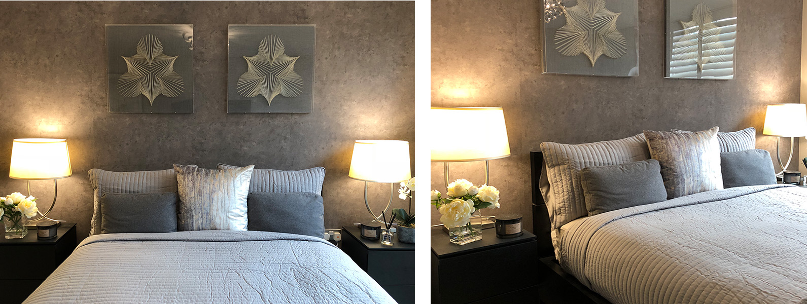 MasterMaster bedroom interior design and styling details by Moji Salehi at Moji Interiors in Hove.