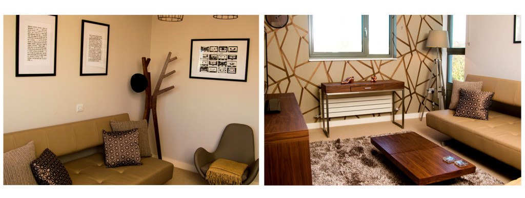 Guest bedroom/Study room interior design and styling details by Moji Salehi at Moji Interiors in Hove.