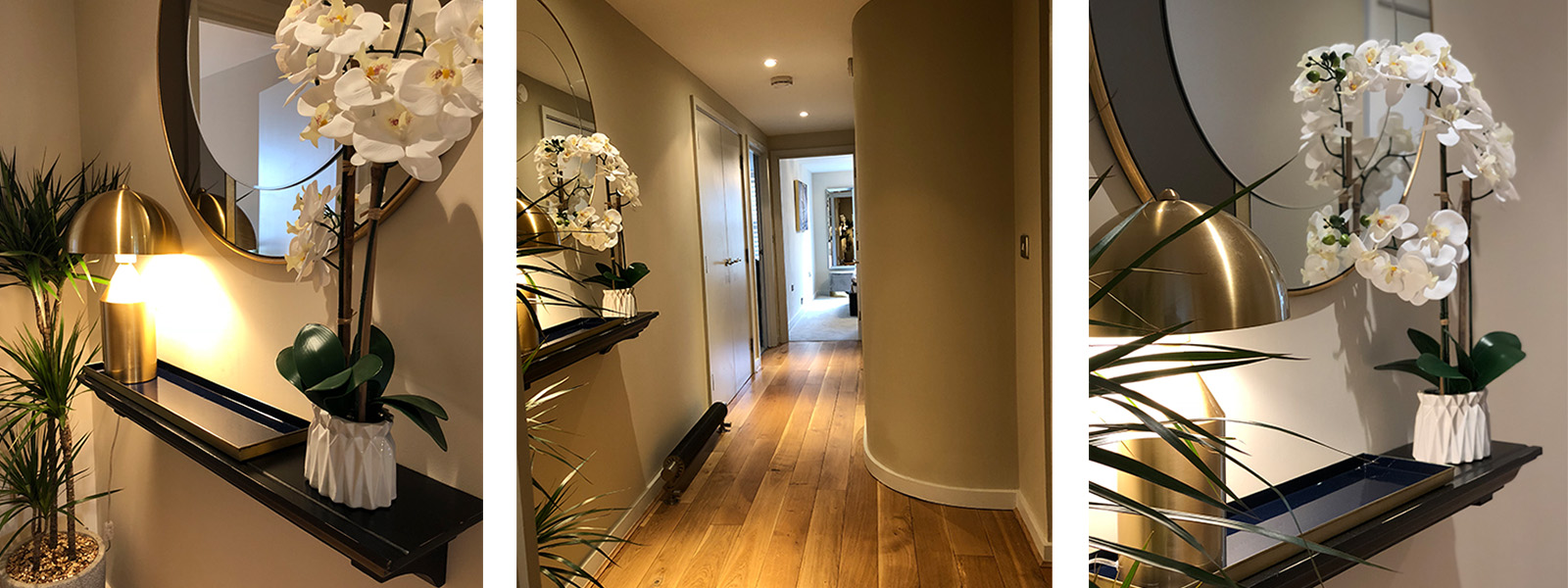 Hallway interior design and styling details by Moji Salehi at Moji Interiors in Hove.